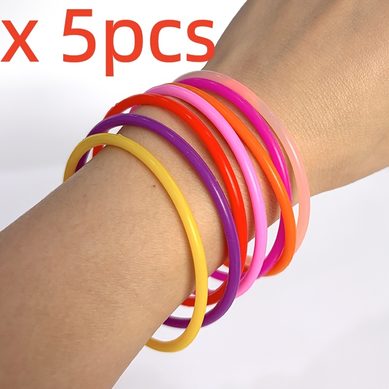 5pcs Random Color Fluorescent Luminous Bracelets